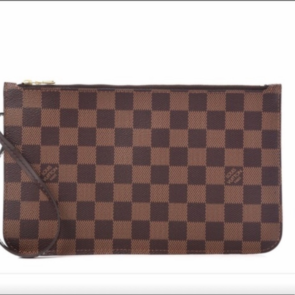 Auth NEW Louis Vuitton Neverfull Red damier clutch